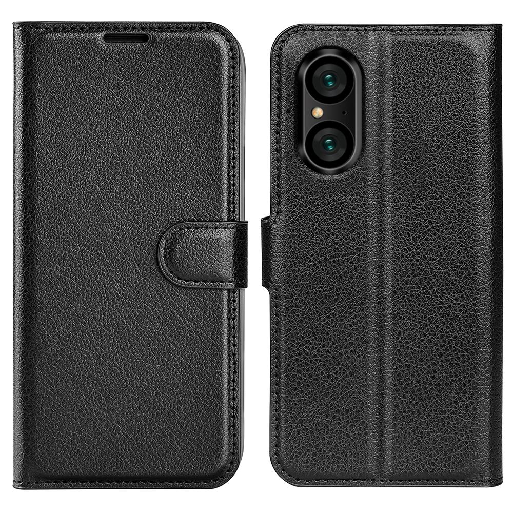 For Sony Xperia 5 V Litchi Texture Stand Wallet Phone Case PU Leather Shockproof Cover
