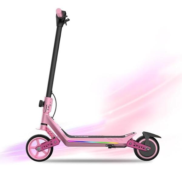 Electric Scooter (6-12Y) | 16km/h, 10km Range, Foldable | Dual Shock Absorbers & E-ABS | LED Display & Colorful Lights