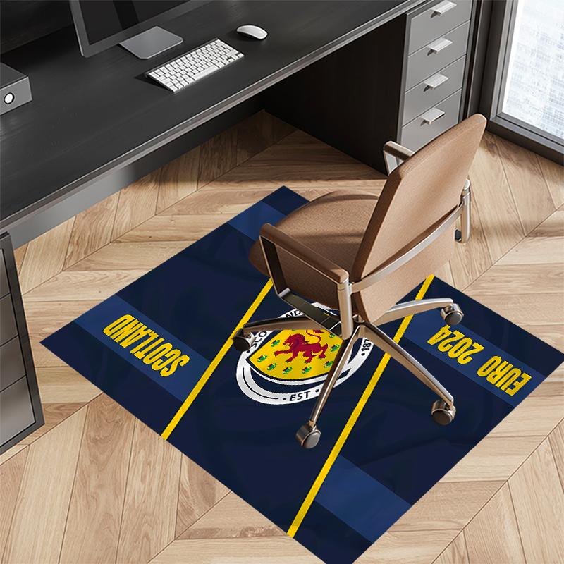 1pc Football Club Logo Print Area Rug - Soft, Washable Non-Slip Indoor Mat for Office Chairs, Living Room, Home Office Decorative Rug