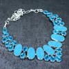 Collana in argento sterling 925 con turchese e topazio dell'Arizona, lunghezza 45 cm (18 pollici).