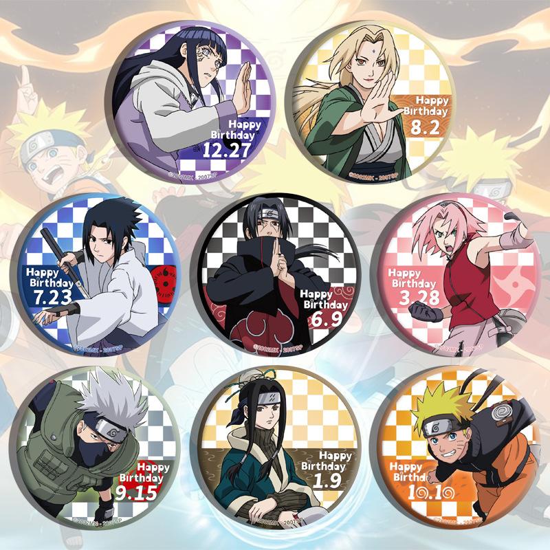 Anime Naruto Badge Set Itachi Uchiha Madara Obito Zabuza Minato Namikaze Cartoon Tin Pin Cosplay Accessories For Fans
