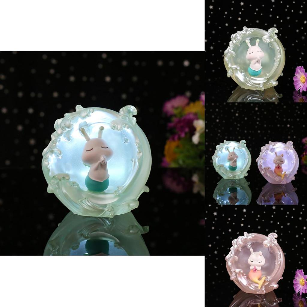 Resin Craft Mermaid Night Light With Star Design For Bedroom Decor