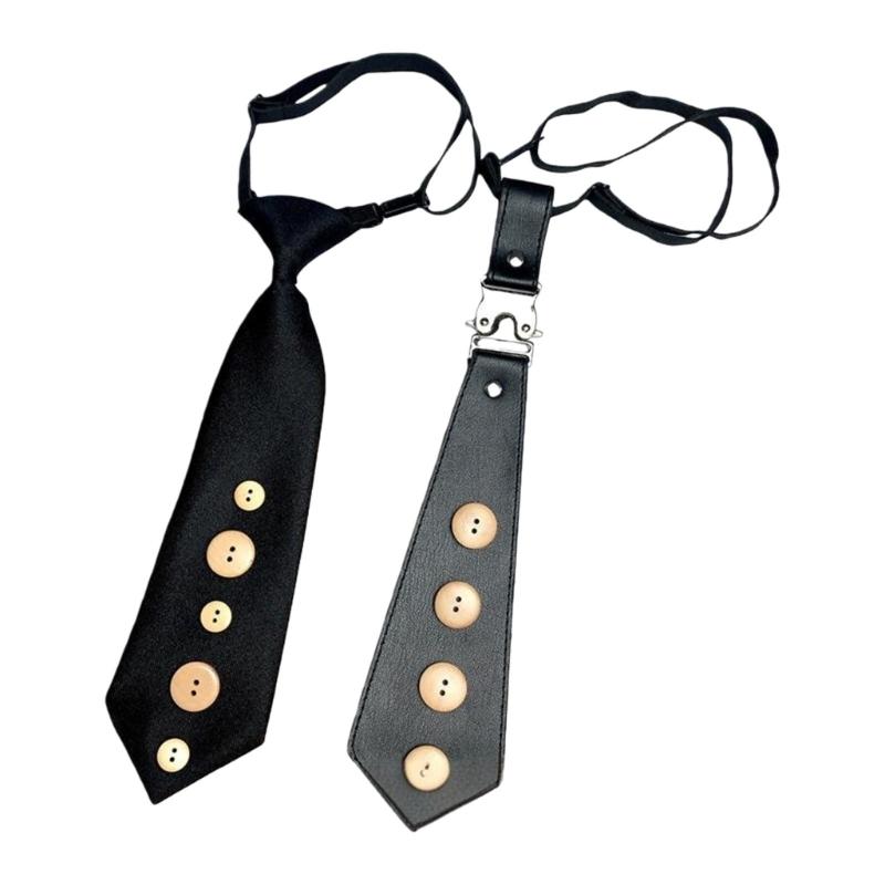 Kurze Knopf-Krawatte Preppy-Stil Uniform-Design Einfaches Anstecken Für Männer Business Casual Tragen Polyester