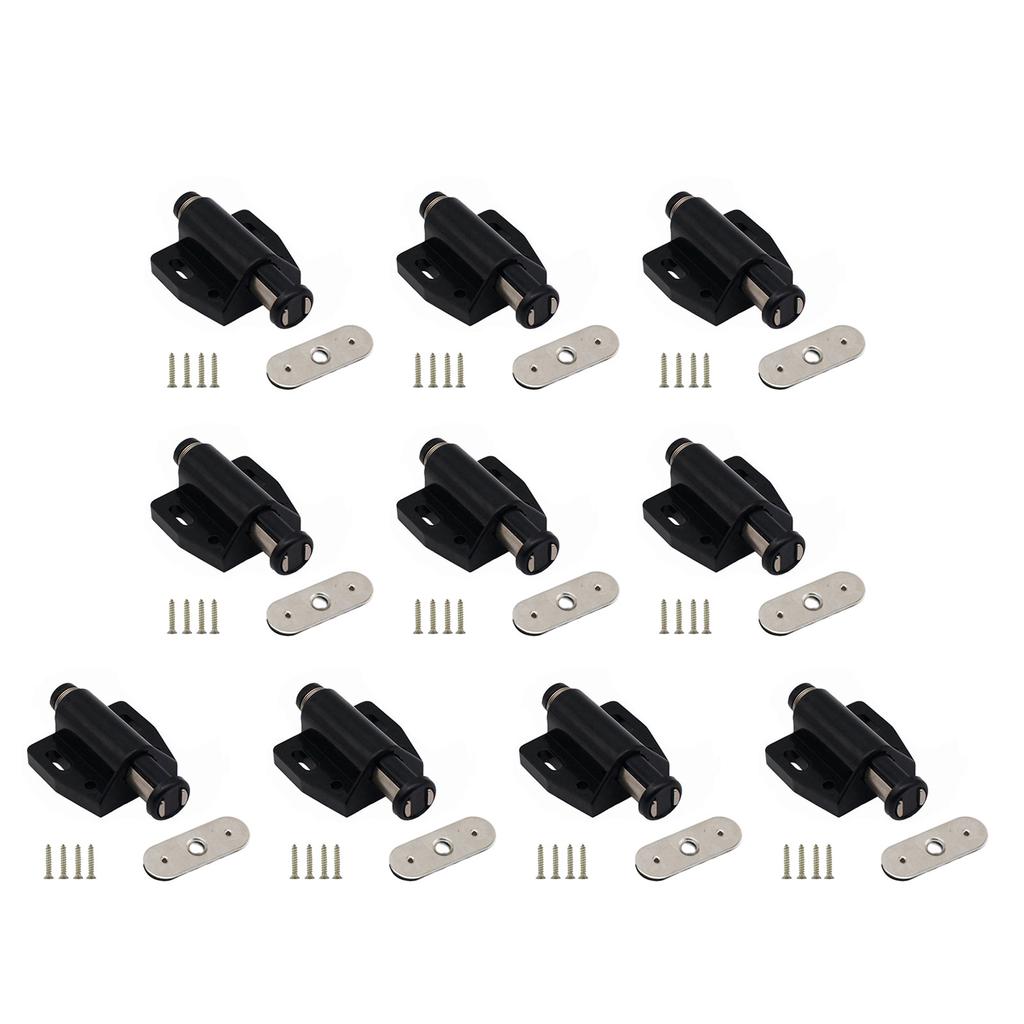 10 Pack Sturdy Stainless Steel Magnetic Push Open Door Catch Home Accessory for Cabinets Easy to Installion Latches