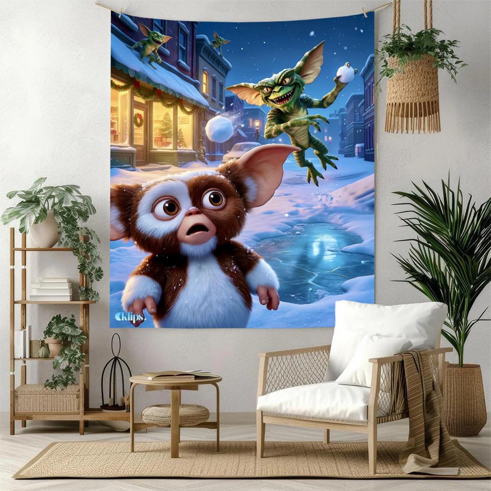 Gremlins Vintage Tapestry Handmade Look Suitable For Balcony Living Room Studio Wall Multipurpose Boho Decor Gift For New Home