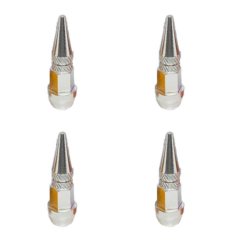 1/4Pcs Bullet Valve Caps Car Motorcycle Wheel Tire Valve Caps Dustproof Cover 45mm Spiked Valve Caps Auto Exterior Accessories
