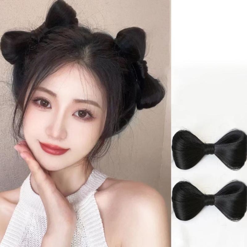 Hair Bows Wigs Hair Bows Hair Clip for Girl Hair Bun Bows Hairpin Korean Hair Barrettes Women 2000s Hair Decors Accessor