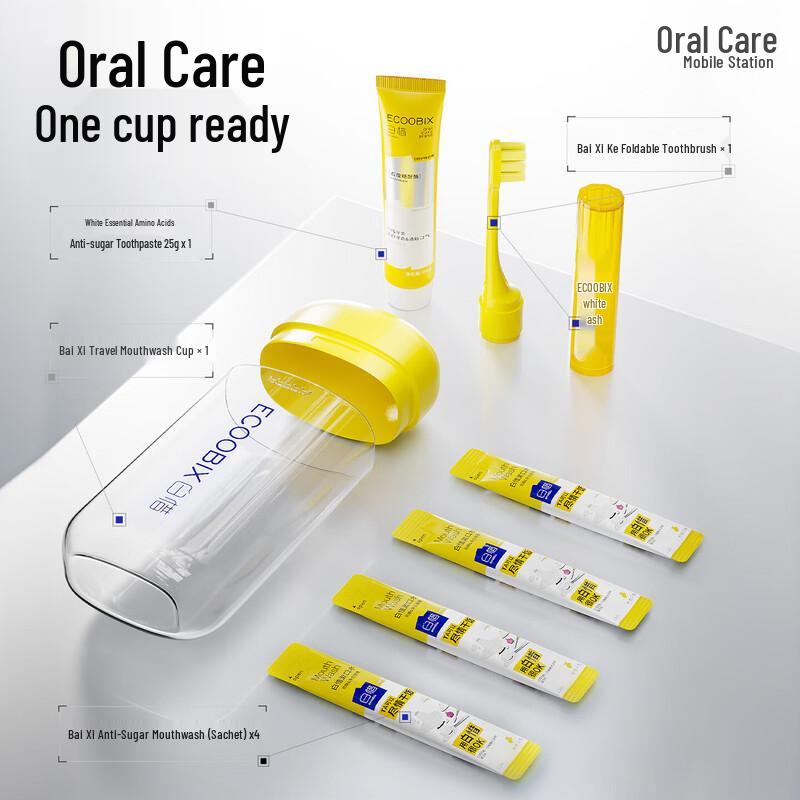 Baixi Portable Travel Toothbrush and Toothpaste Set