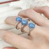 Eleganter natürlicher blauer Kristall Saphir Ring für Damen - Französischer einfacher Modeschmuck