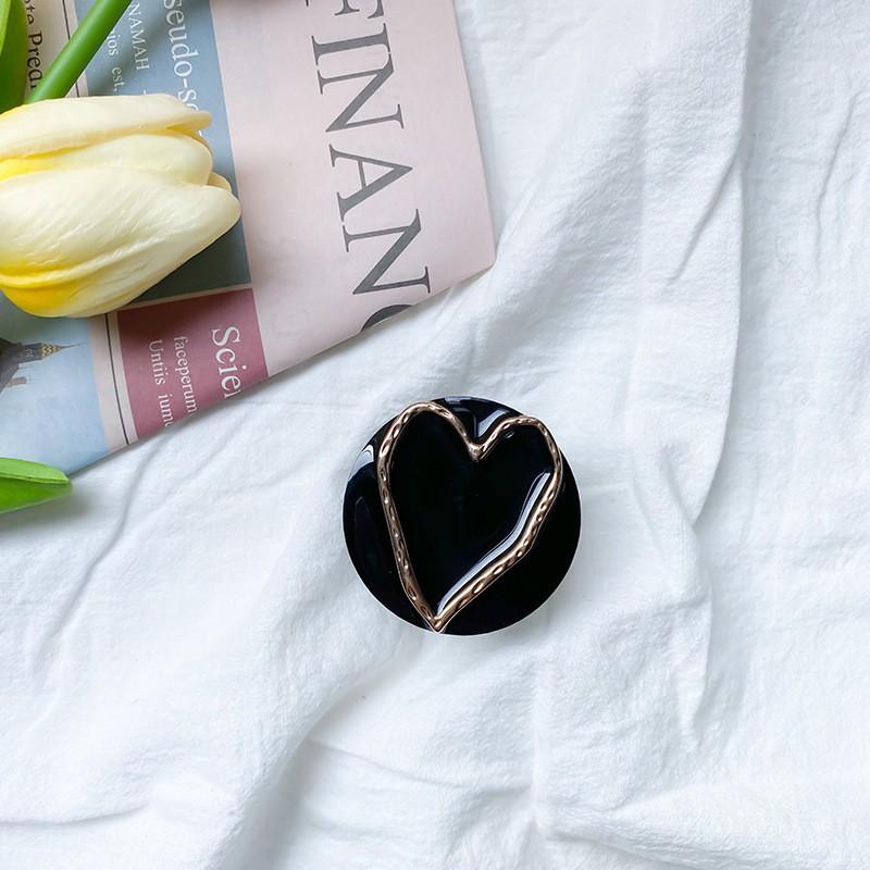 

Marble Patterned Mobile Phone Airbag Bracket Electroplated Hollow Heart Back Sticker Adhesive Type Expandable Stable Desktop Watching TV Shows