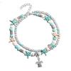 Foot Women Chain Starfish Turtle Sandal Turquoise Bead Ankle Bracelet Boho Beach