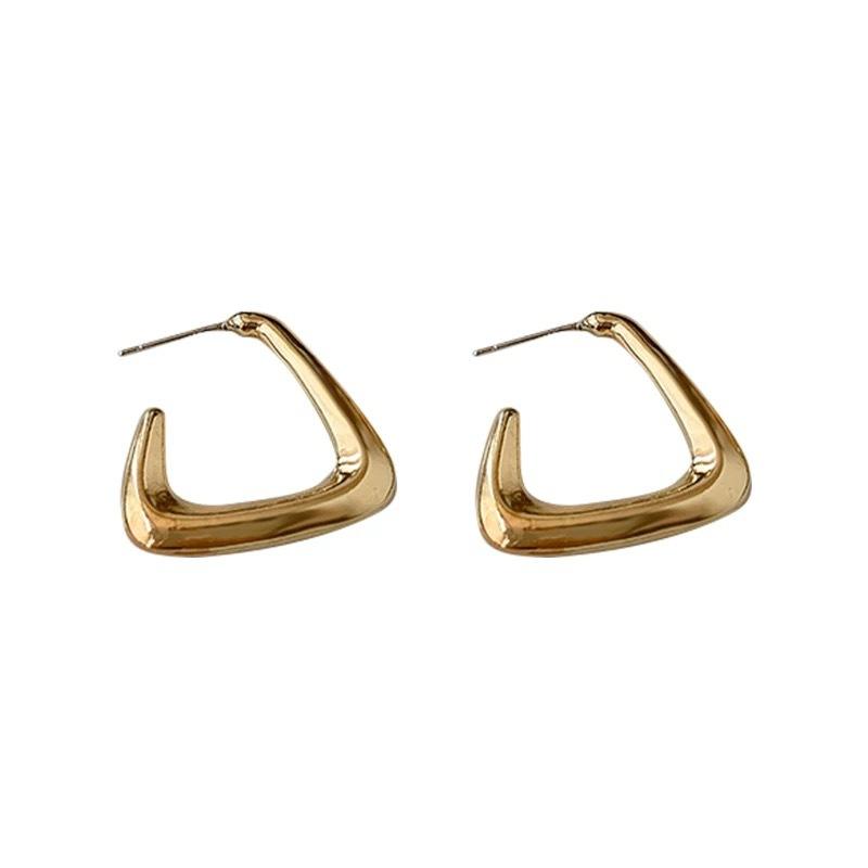 French premium stud earrings new trendy foreign metal irregular earrings light luxury niche earrings women