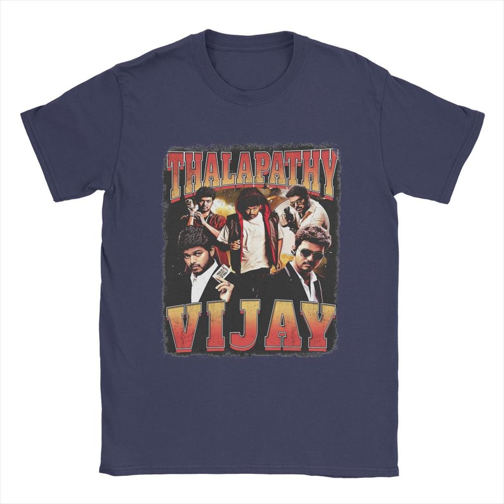 Magliette da uomo Thalapathy Vijay 100% cotone abbigliamento divertente manica corta girocollo maglietta da festa