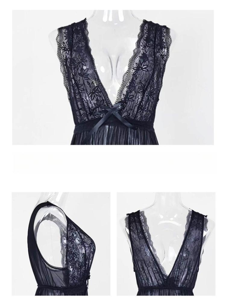 Seksi Şeffaf Peri Gecelik Seti Saf Arzu Uzun Sıcak Tatlı Kadın Pijama 419 Rüya Gibi Baştan Çıkarıcı Pijama Fantazi Esintili Akşamlar İçin Mükemmel