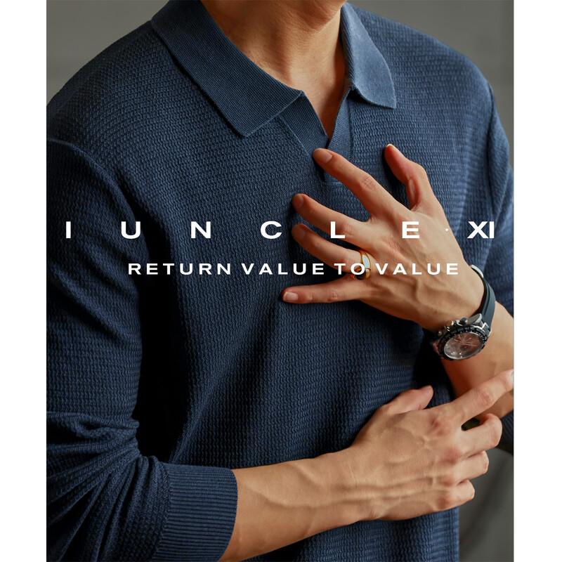 Men's Lyocell-Linen Blend Long-Sleeve Knit Polo Shirt