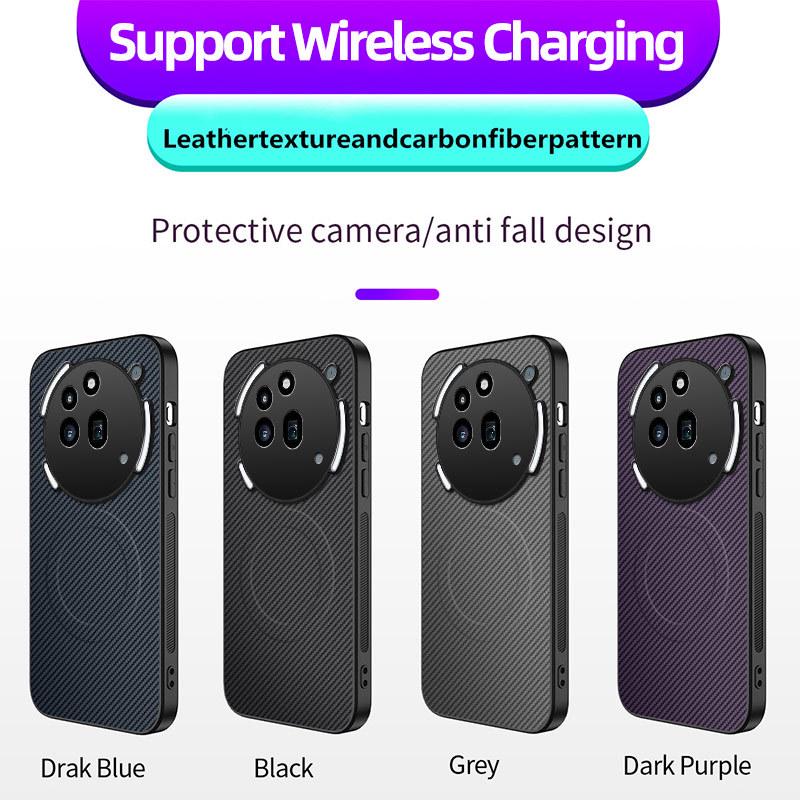 Funda protectora magnética de cuero con textura de fibra de lujo aplicable a Nothing Phone 3APro