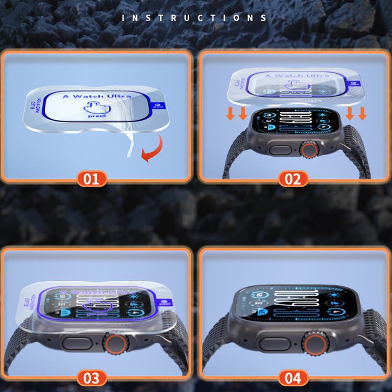 Blueo For 2025 Apple Watch Ultra 3 Screen Protector And Titanium Alloy Frame For Apple Watch Ultra1/2/3 Screen Protector 49mm