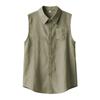 Men'S Fashion Collar Color Shirt Casual Sleeveless Top