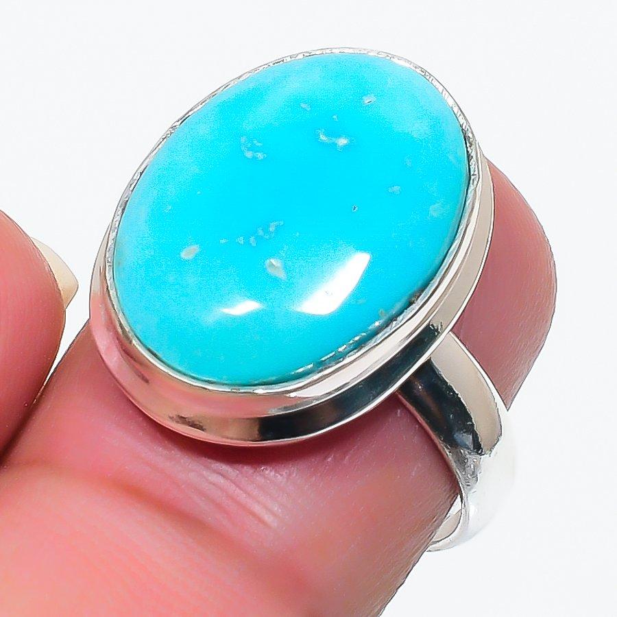 Arizona Turquoise Gemstone 925 Sterling Silver Jewelry Ring Size 6.5 GK-6467