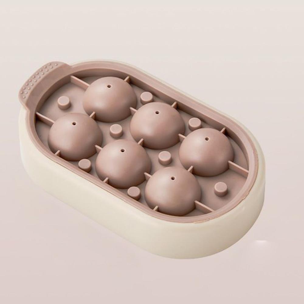 1PC Six Ice Cube Mold Silica Gel Ice Lattice Home Frozen Ball Ice Box No Leakage Round Ice Cube Mold