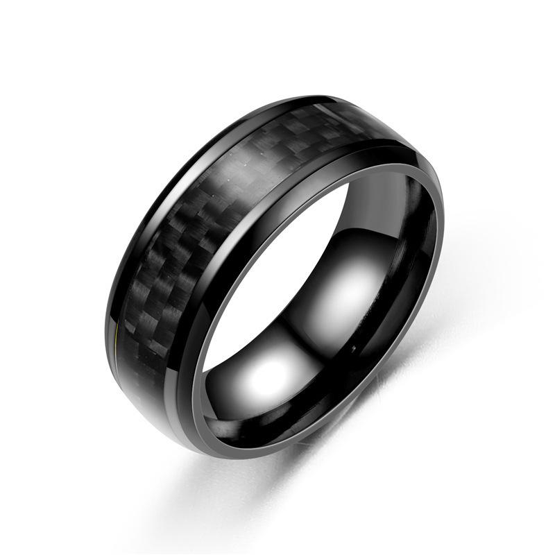 Men's Fashion Carbon Fiber Patch Ring Creative Personalized Finger Jewelry Accessory For Daily Wear