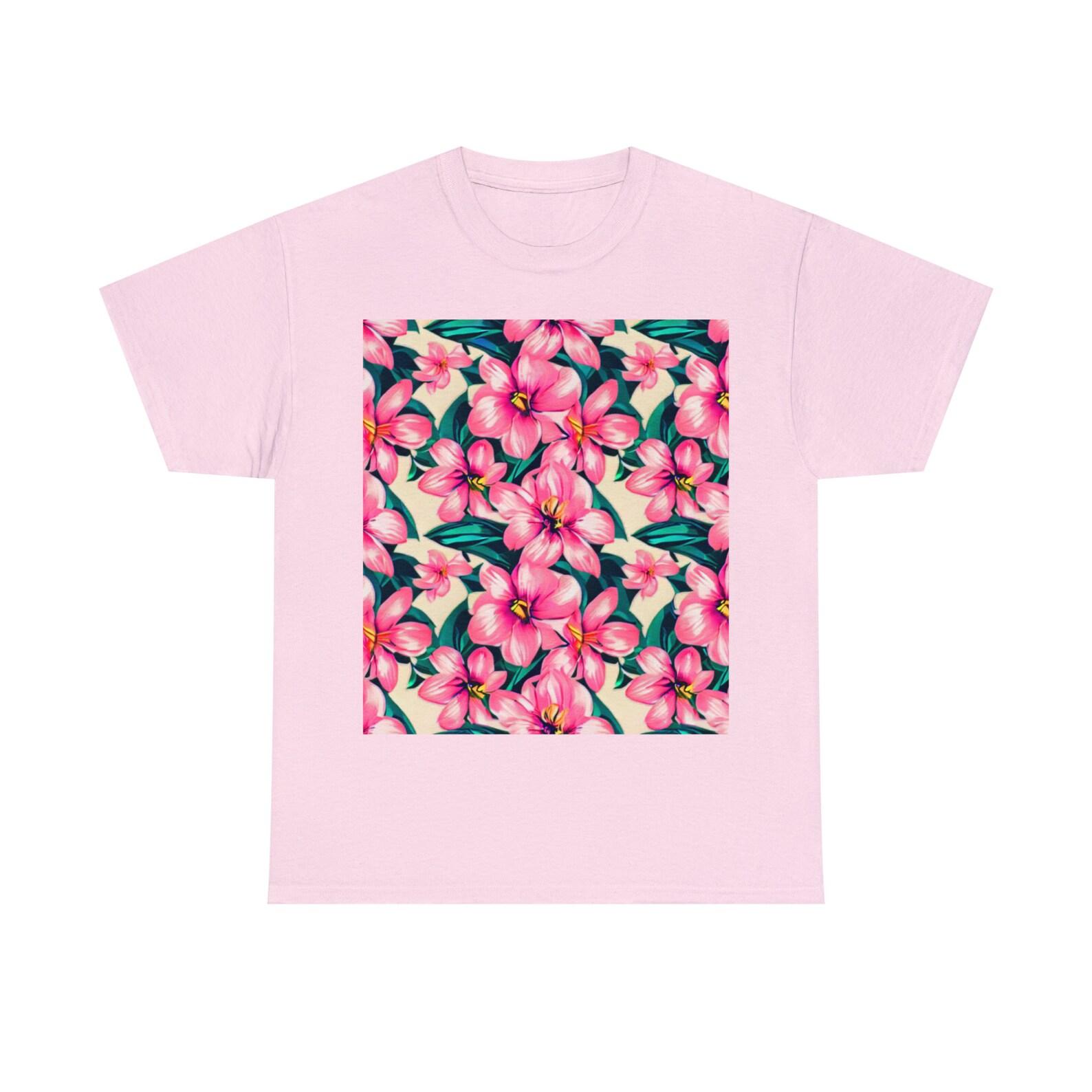 Pink Floral Cotton Tee 140