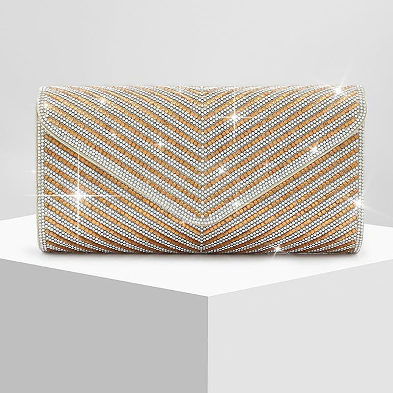 

European Union new shiny diamond-encrusted temperament dinner bag women s evening bag diamond-encrusted new small square bag золотой