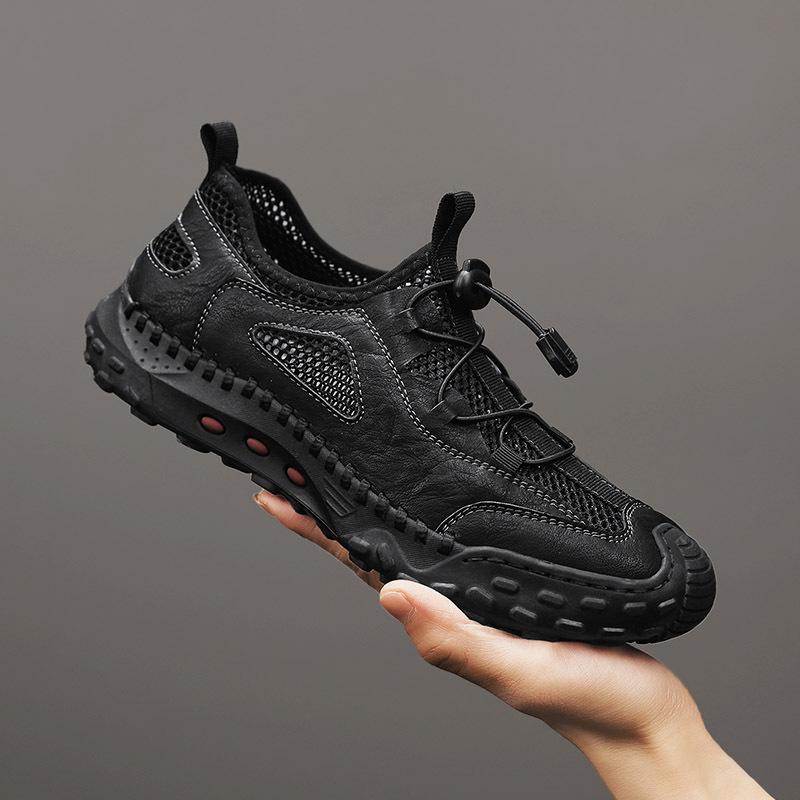 

Amazon summer large size hand-stitched foot cover casual shoes men s breathable and versatile never degummed mesh shoes 38 чёрный