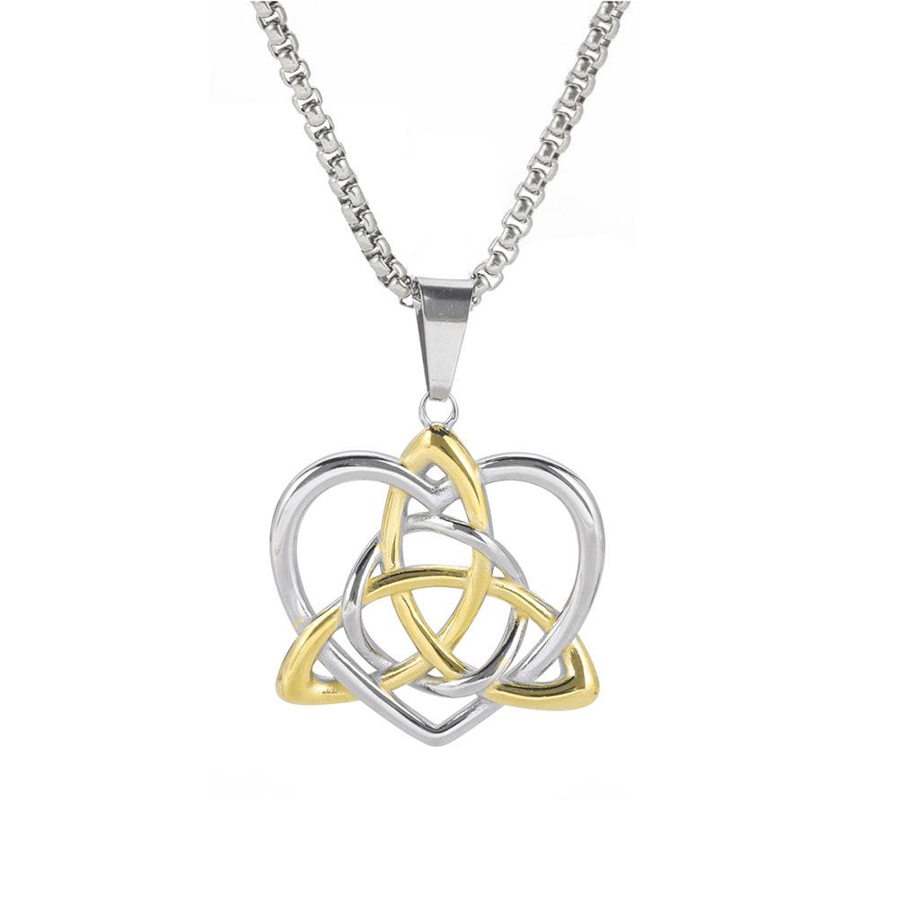 Fashion Love Celtic Knot Pendant Necklace 925 Silver Cast Jewelry