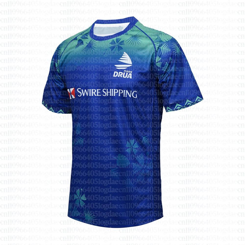 2026 Camiseta Individual de Rugby Fiji Drua para Hombre Adulto Uniforme de Entrenamiento Manga Corta Cuello Redondo Secado Rápido Camiseta Deportiva para Hombre