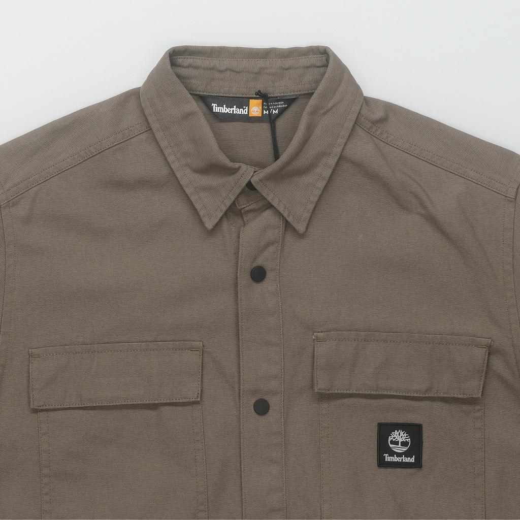 Timberland Koszula casualowa w jednolitym kolorze z wieloma kieszeniami zapinana na guziki z długim rękawem unisex khaki A683K-BK0