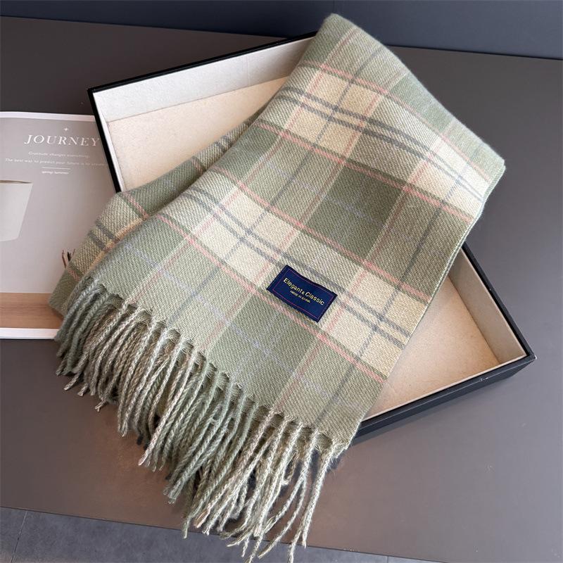 New Fashion Stripes Women's Winter Scarf Imitation Cashmere Warm Shawls Wraps Thicked Pashmina Female Blanket Scarves