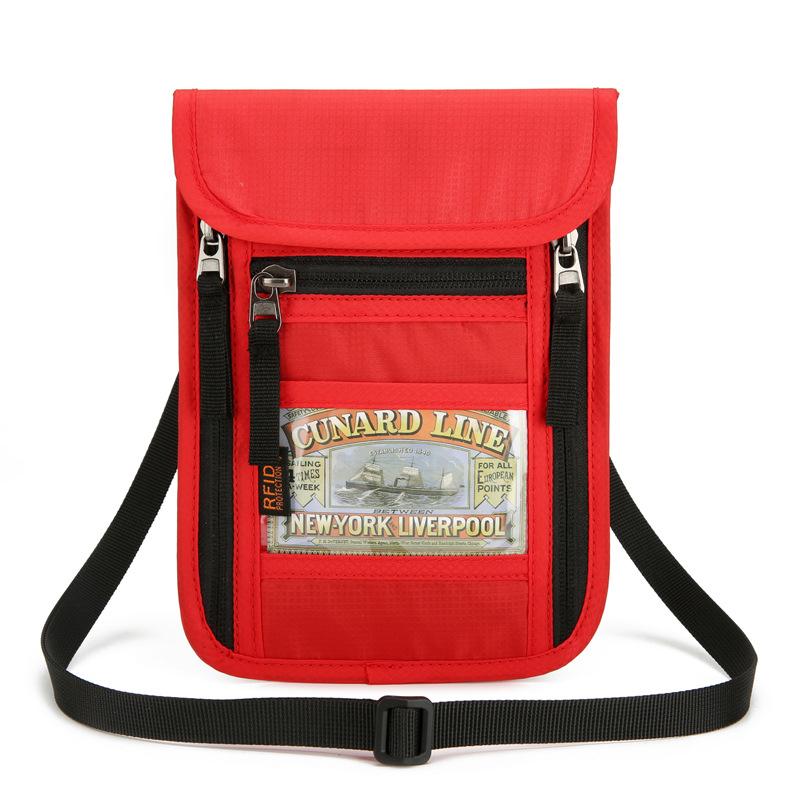 Travel Passport Bag with Anti-scan Feature, Neck-attached Identification Case, Portable Storage Card Holder
