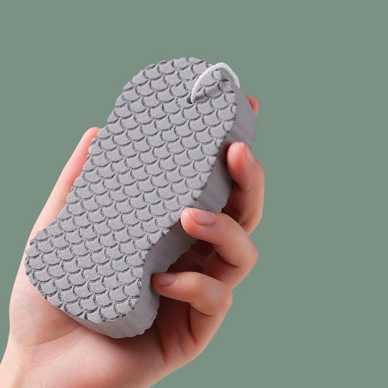 

Soft Bath Sponge Brush Exfoliating Dead Skin Sponge For Kids Massager Cleaning Shower Brushes Peeling Fish Scale Sponge Rub серый