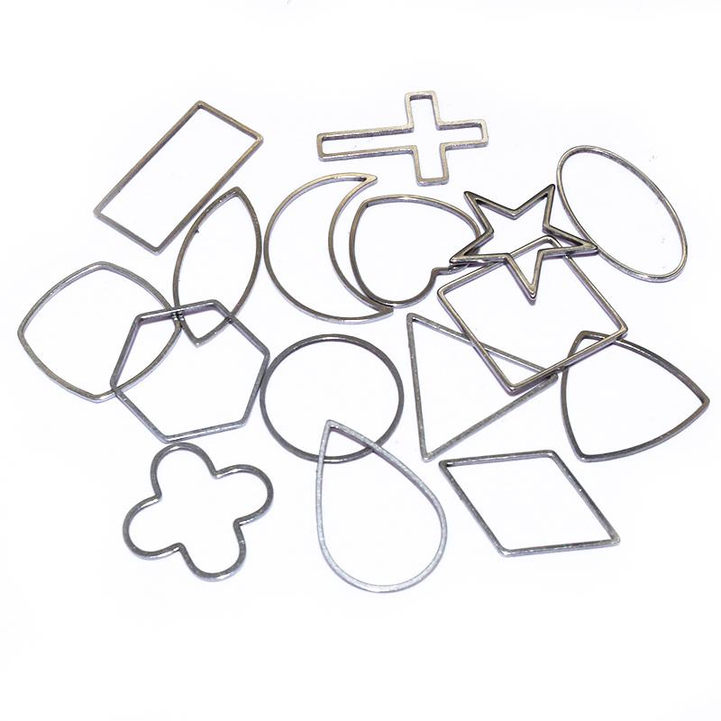 20pcs Moon Star Drop Heart Small Charms Gold Stainless Steel Pendant Open Bezels Hollow Frame Mold Bezel DIY Jewelry Making