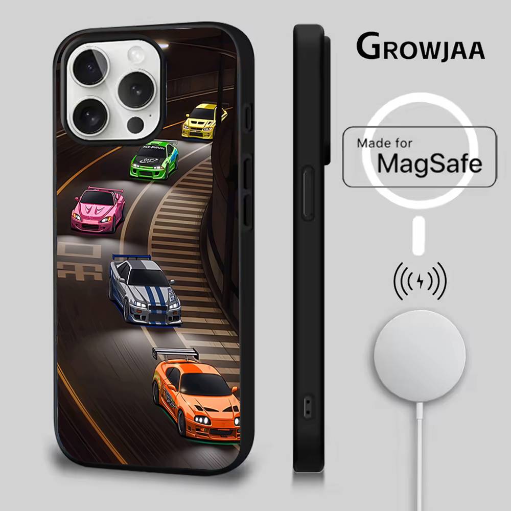 

Cars of F-Fast F-Furious Phone Case For iPhone 17,16,15,14,13,12,11,Pro,Max,Plus,Mini,SE4,E Magnetic Magsafe Wireless Charging iPhone16