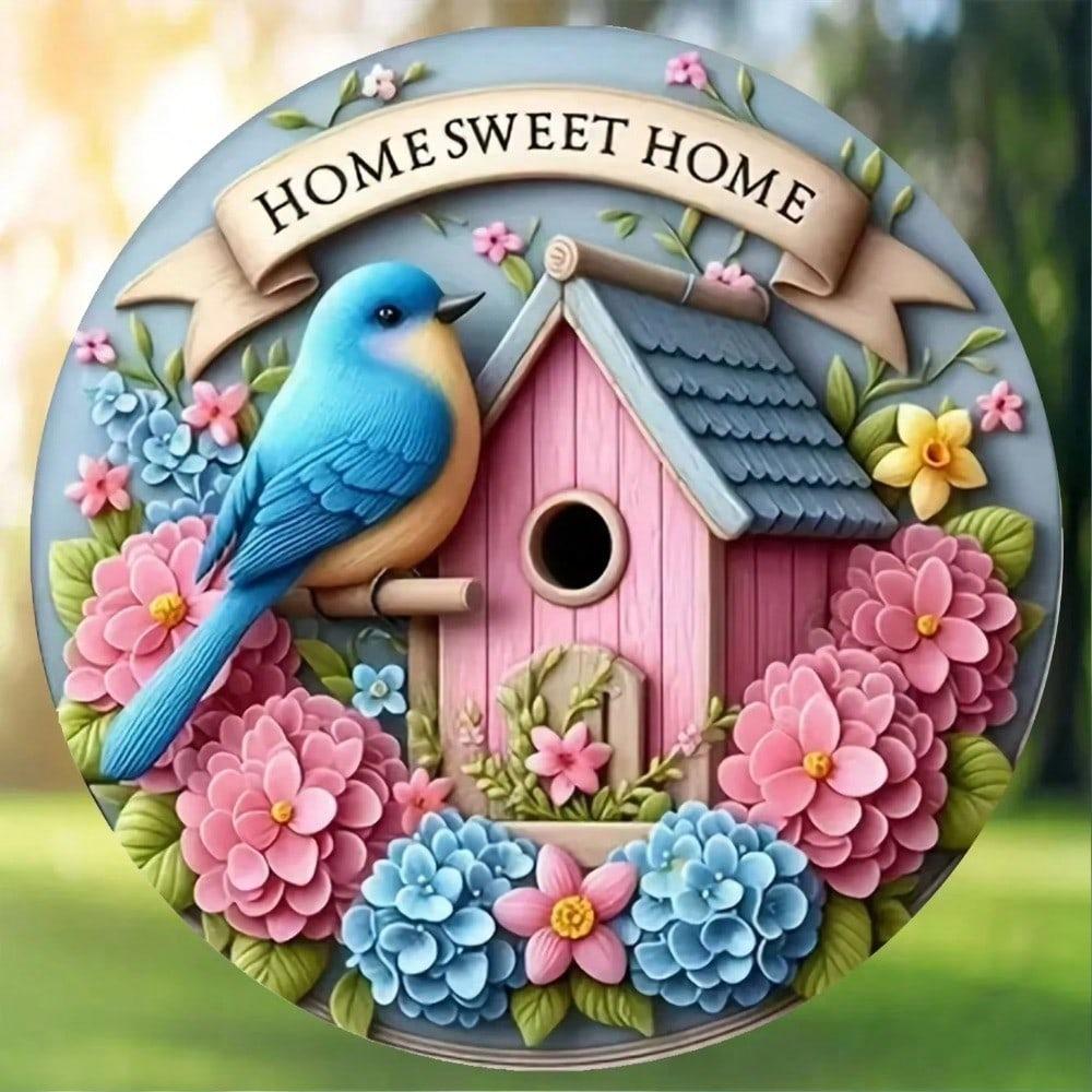 Metal Wall Art Floral Welcome Sign Spring Summer Door Porch Decor