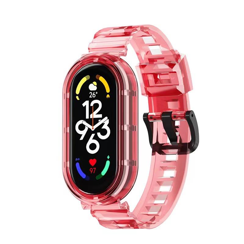 Custodia trasparente in TPU+laccetto per Xiaomi Mi Band 10 9 8 Morbido Sportivo Anti-sudore cinturino braccialetto Accessori Xiaomi smart band 9 8 10