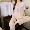 Princess Purple White Pajamas Women'S Summer Thin Short-Sleeved High-Value Loungewear Cloud Cotton Three-Piece Set