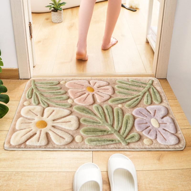 Imitation cashmere bathroom floor mat toilet toilet toilet door absorbent foot mat household quick-drying carpet