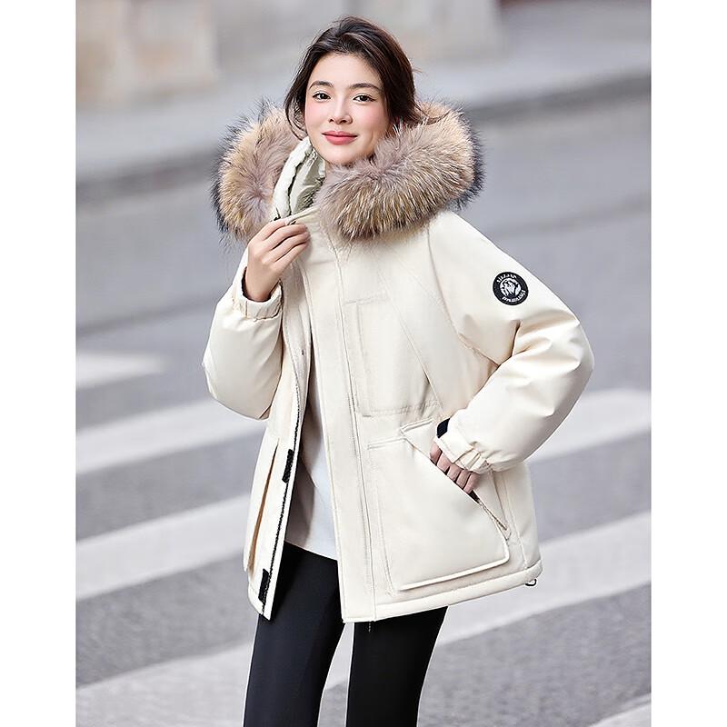 

Женский элегантный пуховик средней длины с капюшоном Si Shui Nian Hua 255259Y1 S