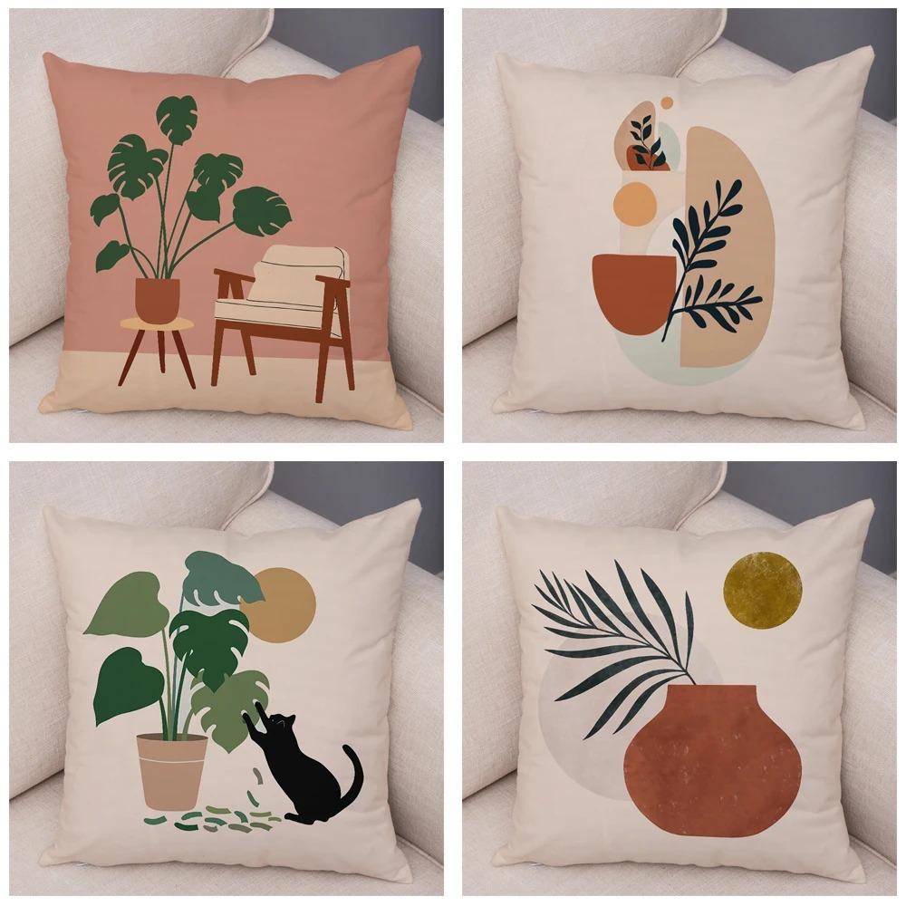 Simple Illustration Style Pillowcase Interior Decoration Office Living Room Home Pillowcase