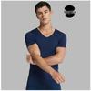 Ice Silk Seamless V-Neck Short Sleeve T-Shirt, Slim Fit, Breathable, Solid Color