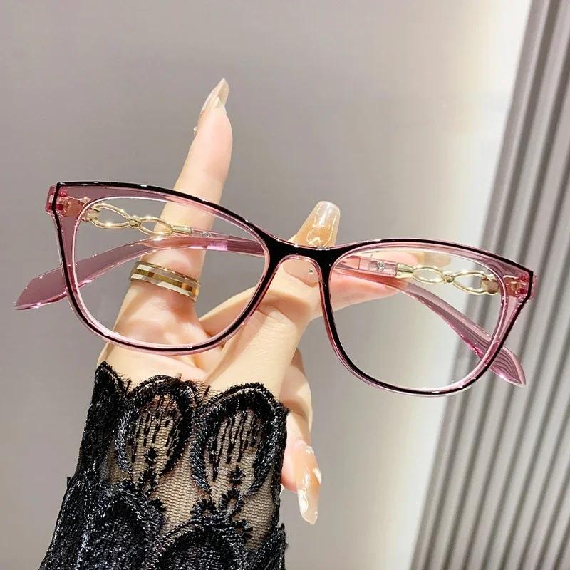 

Fashion Fashionable Ladies Far Sight Eyeglasses Luxurious Cat Eye Frame Anti Blue Lightweight Glasses Finished Women for Men Reading Eyeglasses 3.5