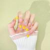 Pure Handmade Gradient Gemstone Rhinestone Nail Stickers - Yellow Pink, Light Luxury Style