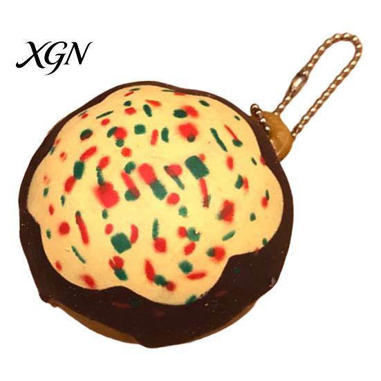Soft TPR Squeeze Toy with Hanging Chain Simulated Octopus Meatball Shape Portable Keychain Stress Relief Ball Material Pinching Decompressing