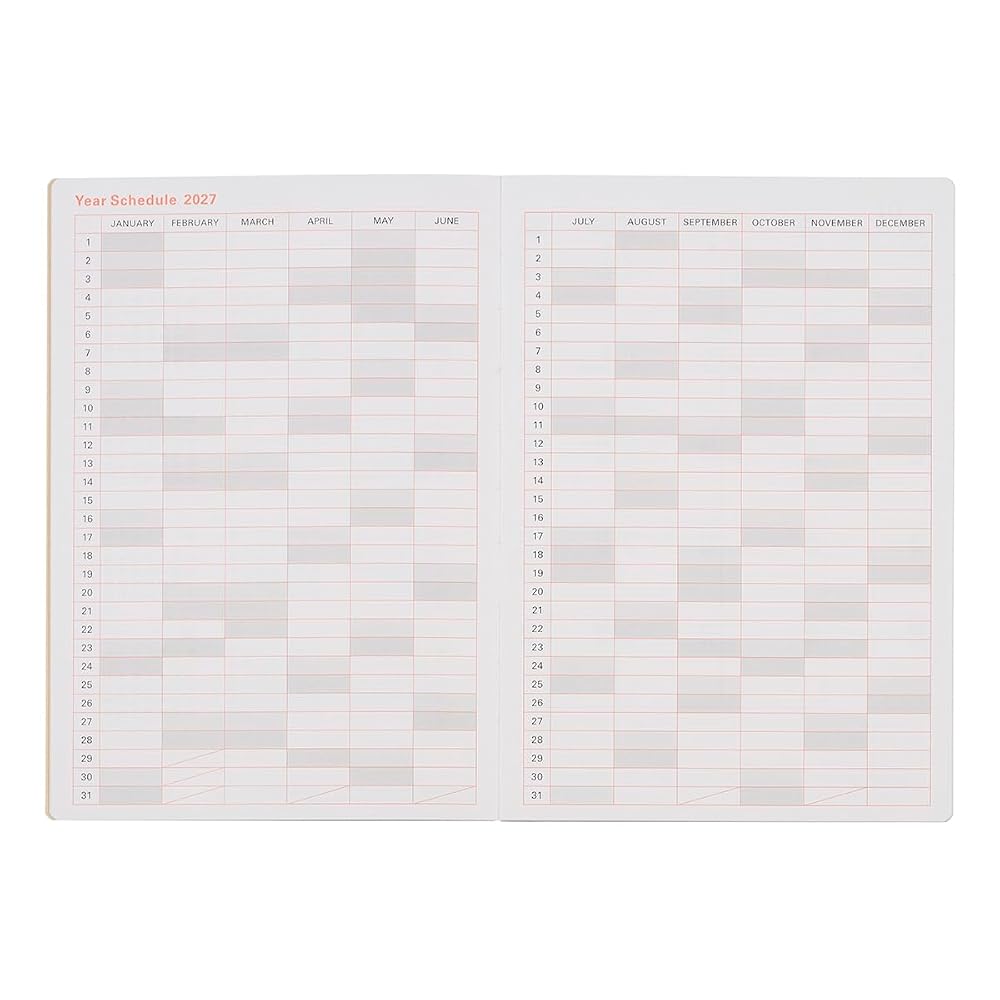 [Delfonics Planner 2027 Edition / Starts October 2026] B6 Kitri Horizontal Light Pink