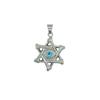 Men's Stainless Steel Hexagram Pendant Necklace with Blue Eye of Providence