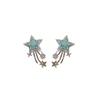 High-End Blue Zirconia Star Stud Earrings: Luxury, Versatile & Full Diamond Ear Ornaments