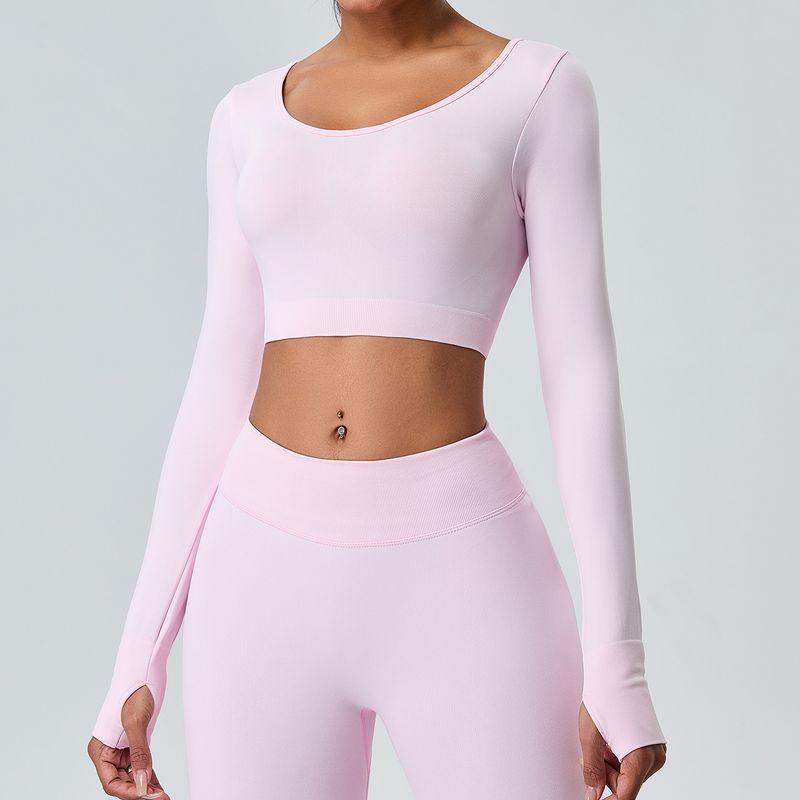 Fall and Winter New Arrival Seamless Long Sleeve Yoga Wear Women's Sports T-Shirt Tops Breathable Quick-Drying Tight Workout Clothes